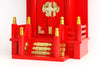 YAMAKO Shinto Altar Home Shrine KAMIDANA INARI Red Model Single Gate with Golden Roof Overcoating 16.1H