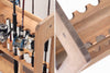 wooden fishing rod stand