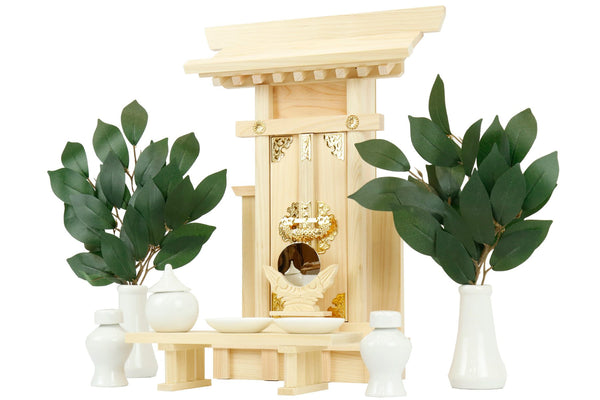 Yamako KAMIDANA Shinto Alter Wooden Shrine Brass Decoration W/Shinto Altar Fittings Full Set