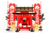 YAMAKO Shinto Altar Home Shrine KAMIDANA INARI set Red Model Single Gate with Golden Roof Overcoating 16.1H