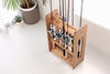 wooden fishing rod stand